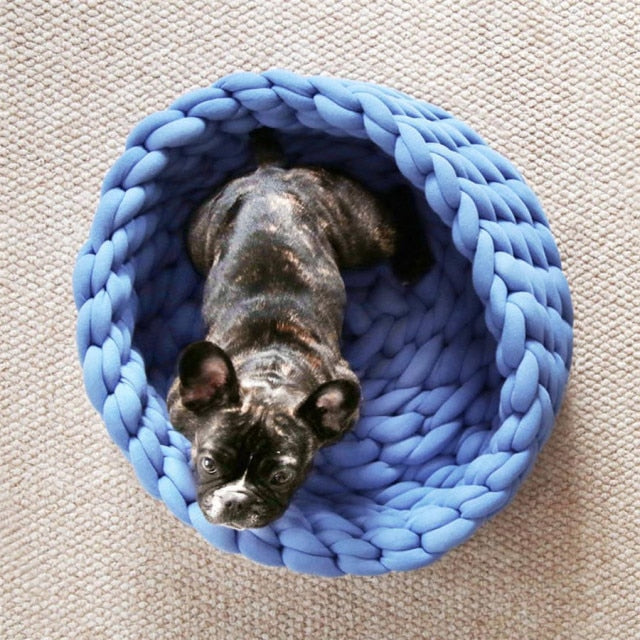 Hand-Woven Pet Bed for Dog Cat