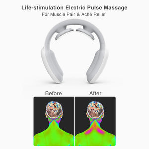 Electric Pulse Neck Massager Rechargeable with Pain Relief Heating Function