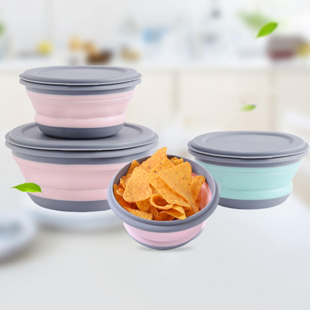 Set of 3 pcs Foldable Silicone Food Container Bowls