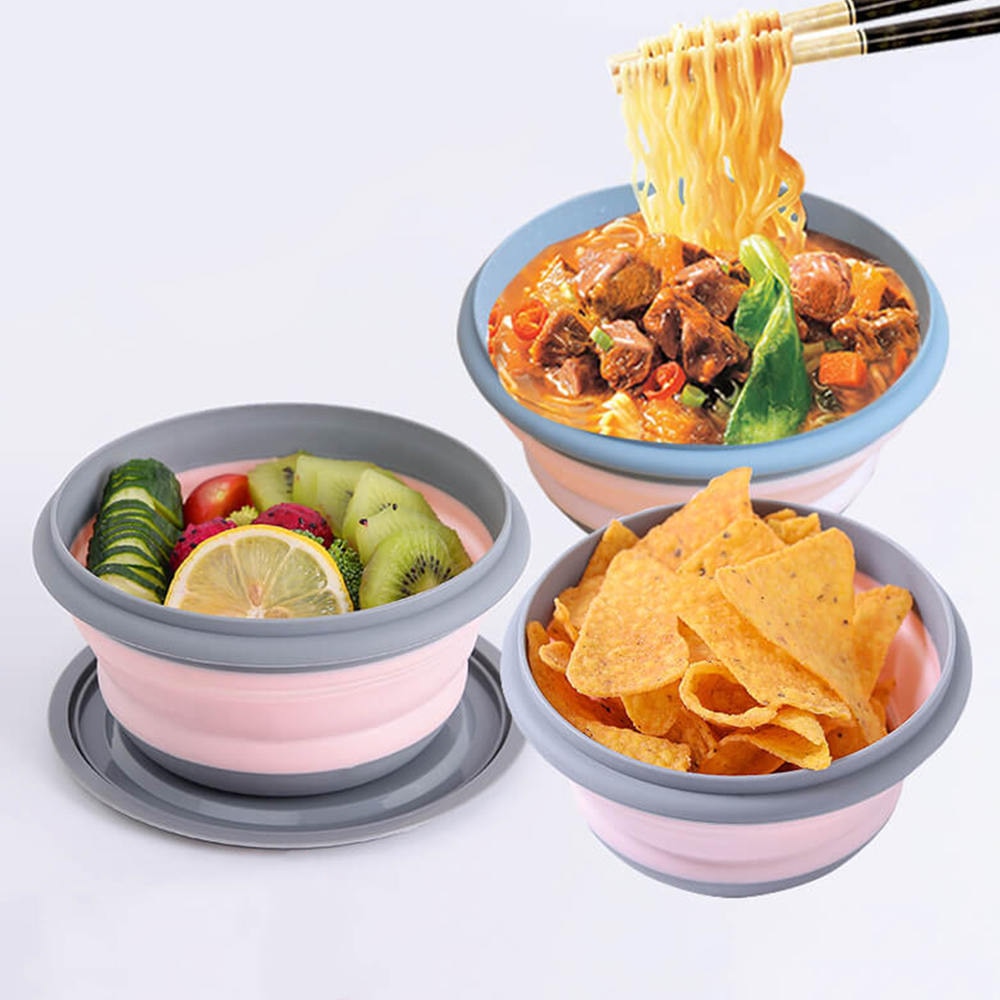 Set of 3 pcs Foldable Silicone Food Container Bowls