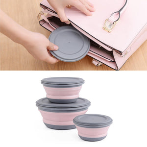 Set of 3 pcs Foldable Silicone Food Container Bowls