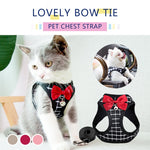 Harness and Leash Set with Bell and Bow-Knot Decoration for Kitten, Cat, Puppy and Small Dog