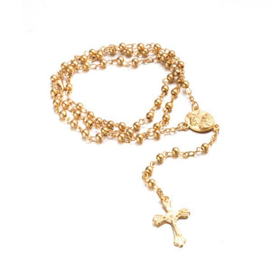 Devotional Prayer Rosary Alloy Beads with Cross - Long Chain