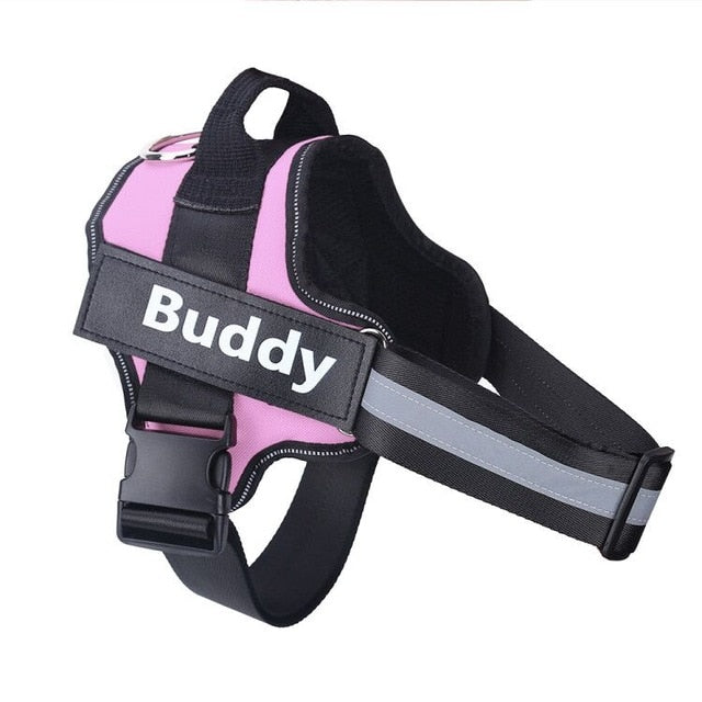 Personalized (Custom Name and Contact) Patch No-Pull Reflective Adjustable Dog Vest Harness for Small to Large Dogs