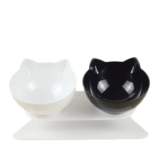 Tilted Cat Bowl/s With Stand