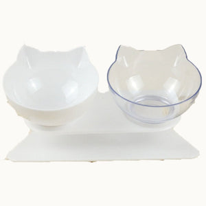 Tilted Cat Bowl/s With Stand