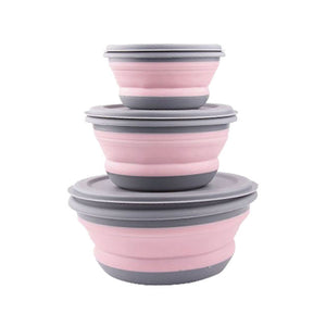 Set of 3 pcs Foldable Silicone Food Container Bowls