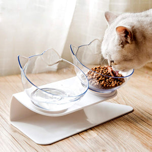 Tilted Cat Bowl/s With Stand