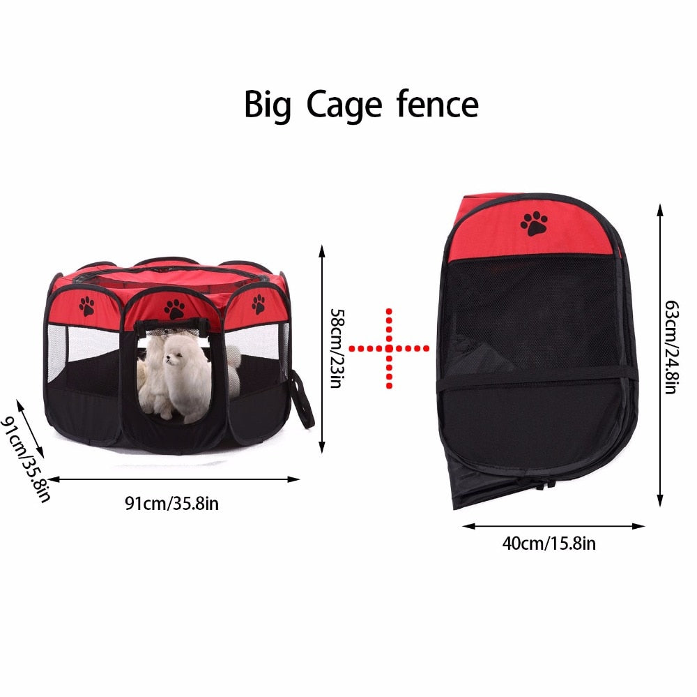 Pet Cage Tent Foldable Pet House Cage Playpen Fence