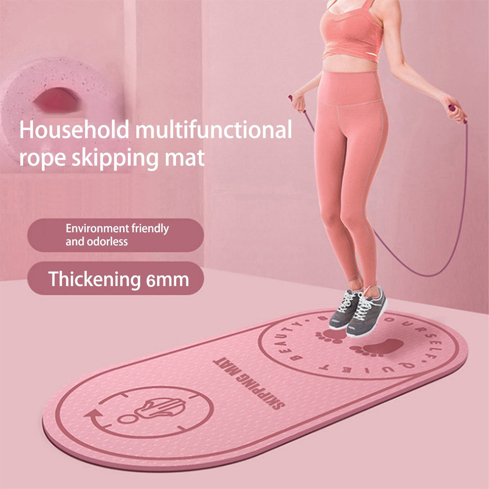 Jumping Rope Mat 1/4" (6mm) Non-Slip with Knees Protection Impact Absorption