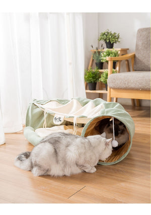 Pet Bed House Collapsible Tunnel Tube Play Tent for Cat Kitten Puppy