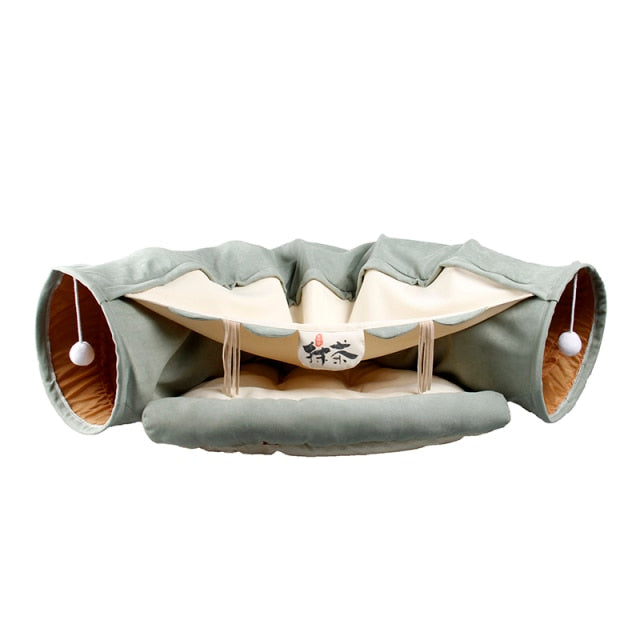 Pet Bed House Collapsible Tunnel Tube Play Tent for Cat Kitten Puppy