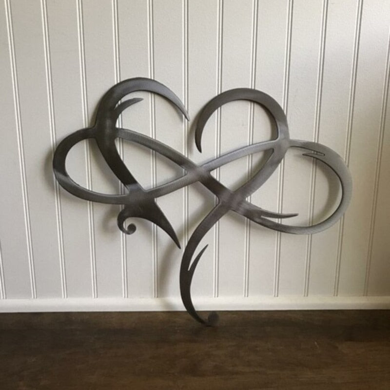 Infinity Heart Love Metal Wall Art Decor