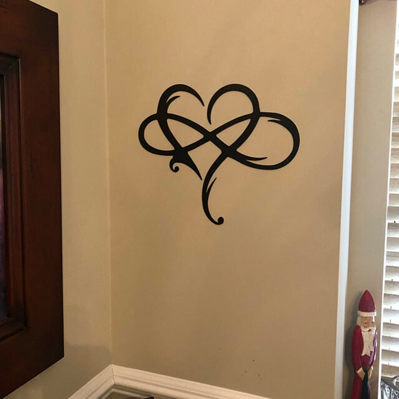 Infinity Heart Love Metal Wall Art Decor