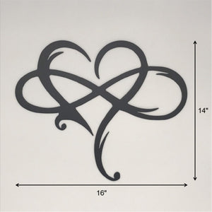 Infinity Heart Love Metal Wall Art Decor