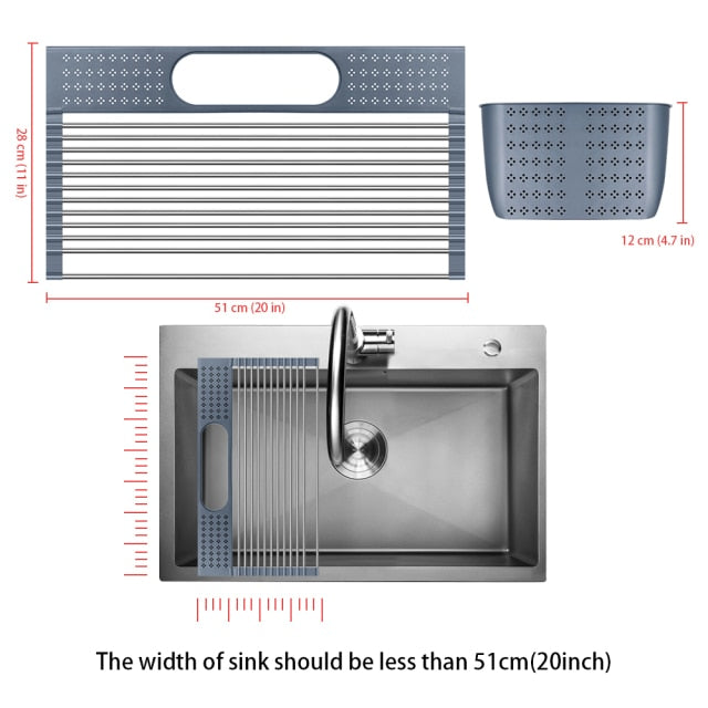 Dish Drainer Over Sink, Kitchen Organizer Multi-Use Roll-up