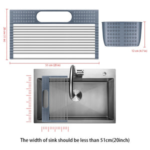 Dish Drainer Over Sink, Kitchen Organizer Multi-Use Roll-up