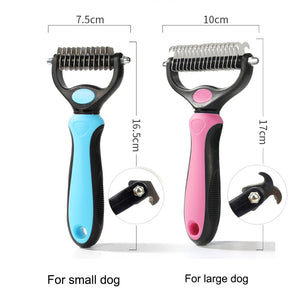 Pet Hair Shedding Grooming Brush Double Sided Undercoat Rake Comb for Dogs and Cats