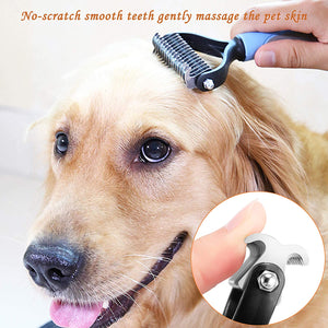 Pet Hair Shedding Grooming Brush Double Sided Undercoat Rake Comb for Dogs and Cats