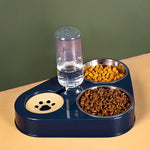 3-in-1 Pet Feeder Food and Drinking Bowl Stainless Steel Water Dispenser