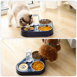 3-in-1 Pet Feeder Food and Drinking Bowl Stainless Steel Water Dispenser