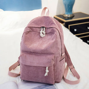 Plain Color School Backpack Bag