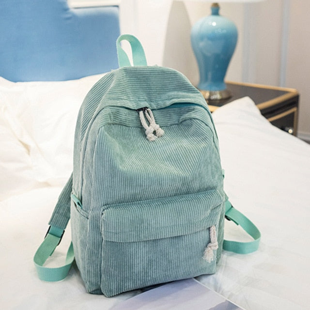 Plain Color School Backpack Bag