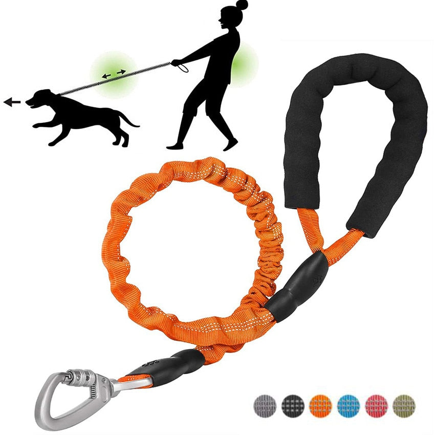 Dog Leash Reflective Rope with Padded Handle and Anti-Pull Mechanism