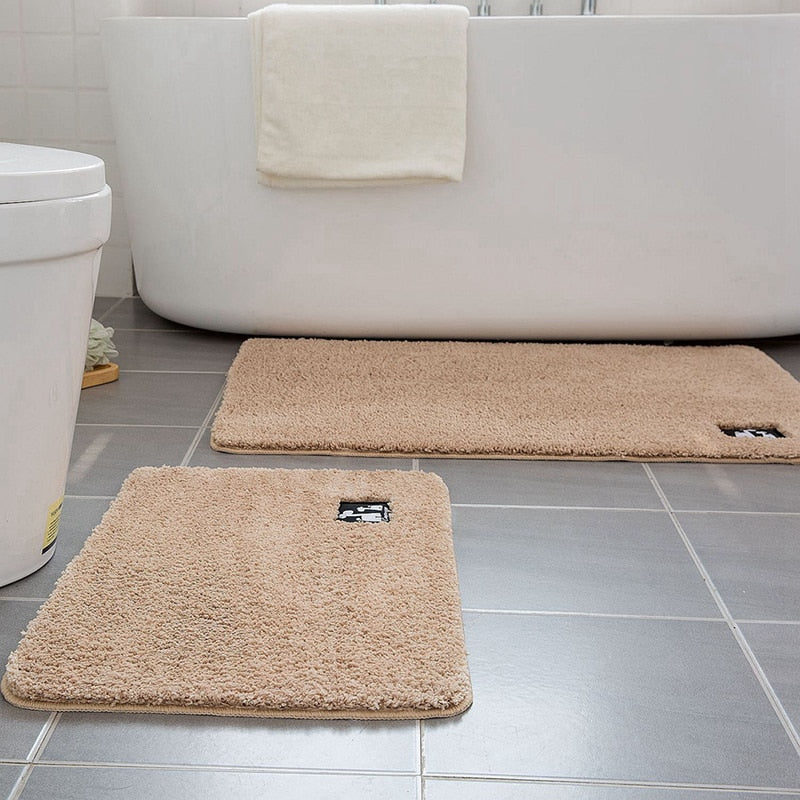 Soft Bath Mat Hand Washable Water-absorbent Bathroom Floor Mat