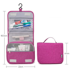 Travel Makeup Bag Waterproof Women Toiletry Bag Oxford Cloth Hanging Foldable Cosmetic Organizer