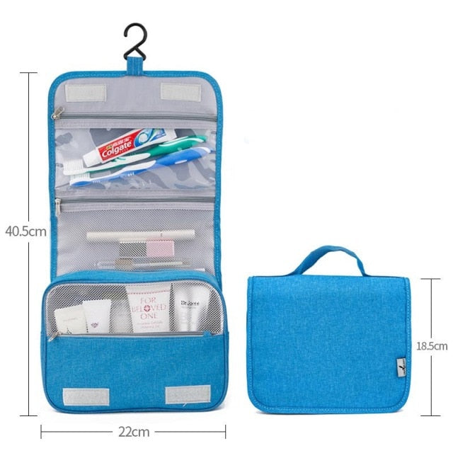 Travel Makeup Bag Waterproof Women Toiletry Bag Oxford Cloth Hanging Foldable Cosmetic Organizer