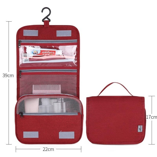 Travel Makeup Bag Waterproof Women Toiletry Bag Oxford Cloth Hanging Foldable Cosmetic Organizer