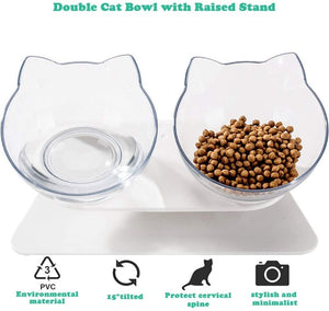 Tilted Cat Bowl/s With Stand