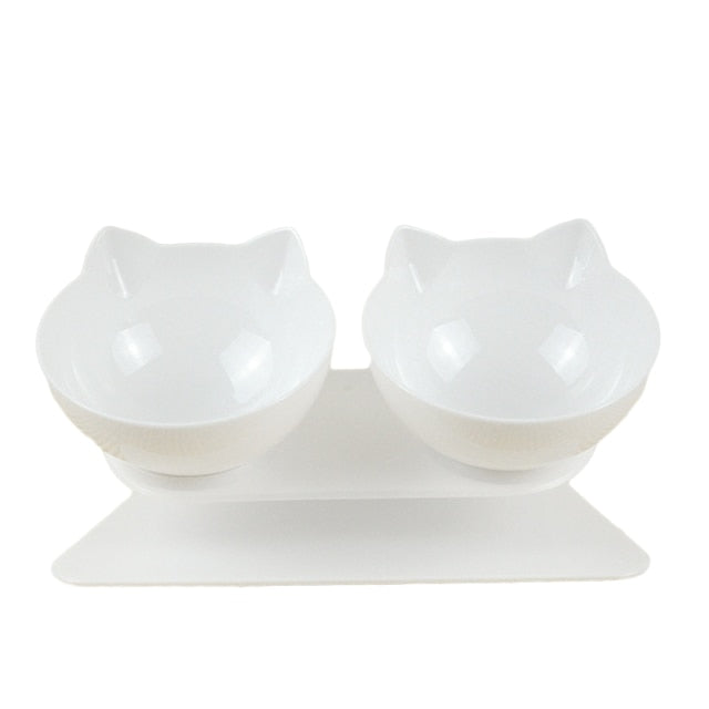 Tilted Cat Bowl/s With Stand