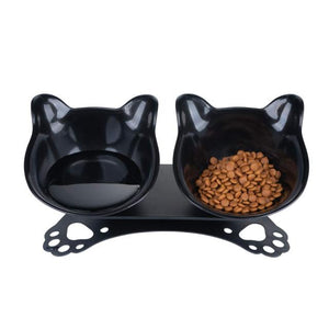 Tilted Cat Bowl/s With Stand