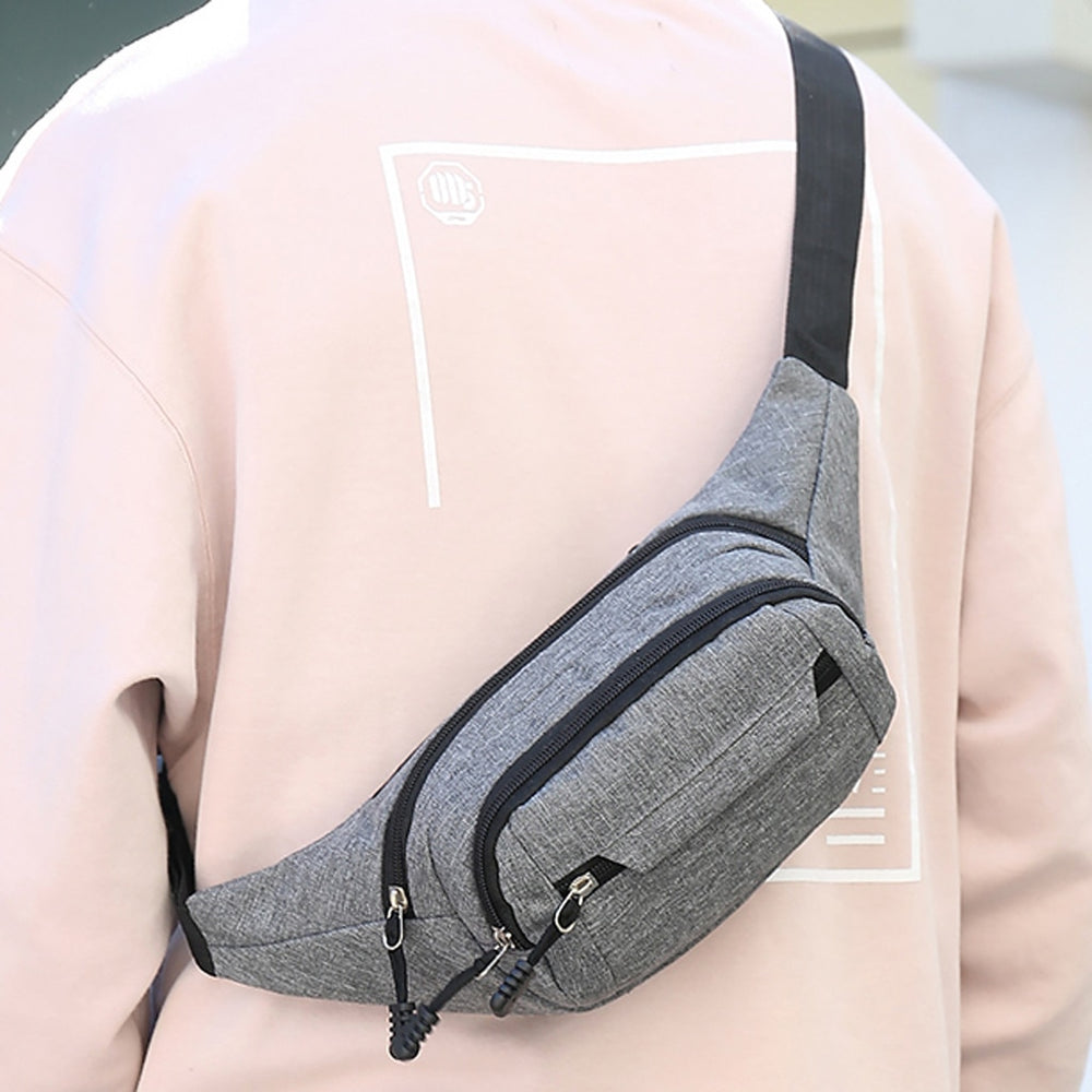 Outdoor Waist Bag Solid Color Zipper