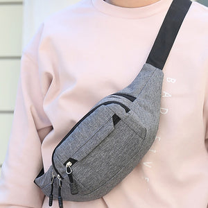 Outdoor Waist Bag Solid Color Zipper