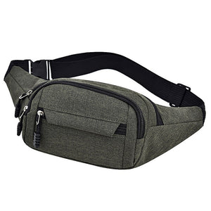 Outdoor Waist Bag Solid Color Zipper