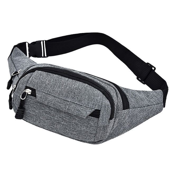 Outdoor Waist Bag Solid Color Zipper