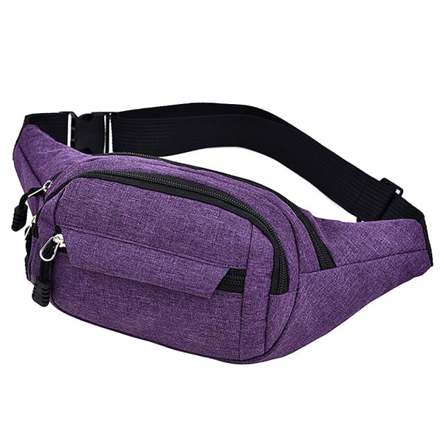 Outdoor Waist Bag Solid Color Zipper