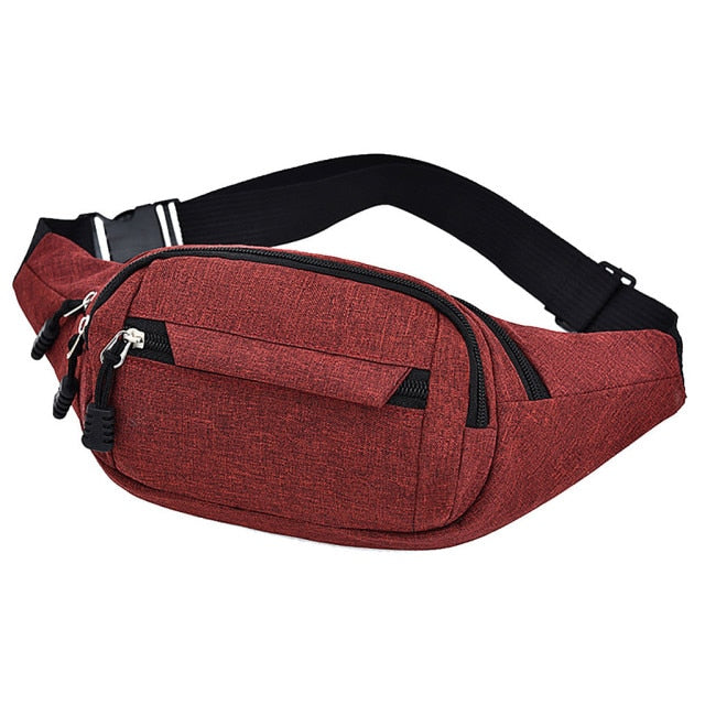 Outdoor Waist Bag Solid Color Zipper