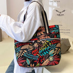 Casual Women's Forest and Floral Design Tote Shoulder Bag