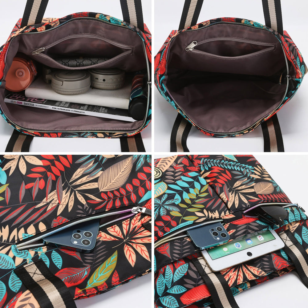 Casual Women's Forest and Floral Design Tote Shoulder Bag