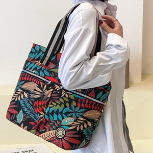 Casual Women's Forest and Floral Design Tote Shoulder Bag