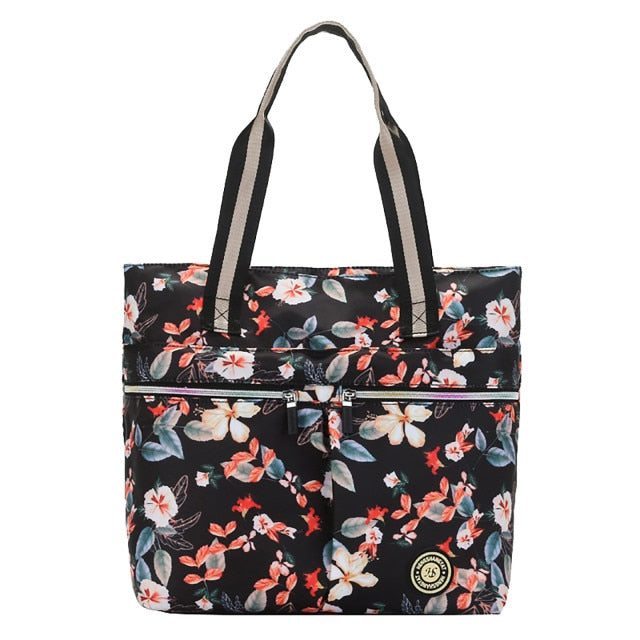 Casual Women's Forest and Floral Design Tote Shoulder Bag