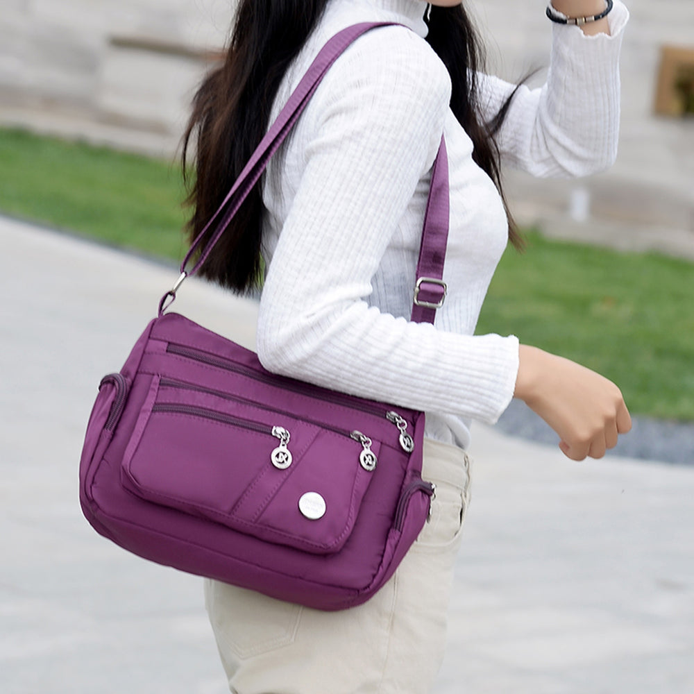 Casual Solid Color Shoulder Crossbody Waterproof Handbag