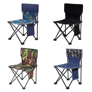 Outdoor Foldable Chair with Back Support and Side Pocket