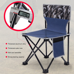 Outdoor Foldable Chair with Back Support and Side Pocket