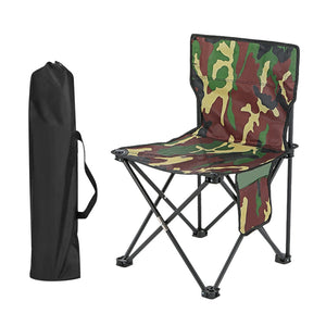 Outdoor Foldable Chair with Back Support and Side Pocket