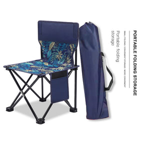 Outdoor Foldable Chair with Back Support and Side Pocket